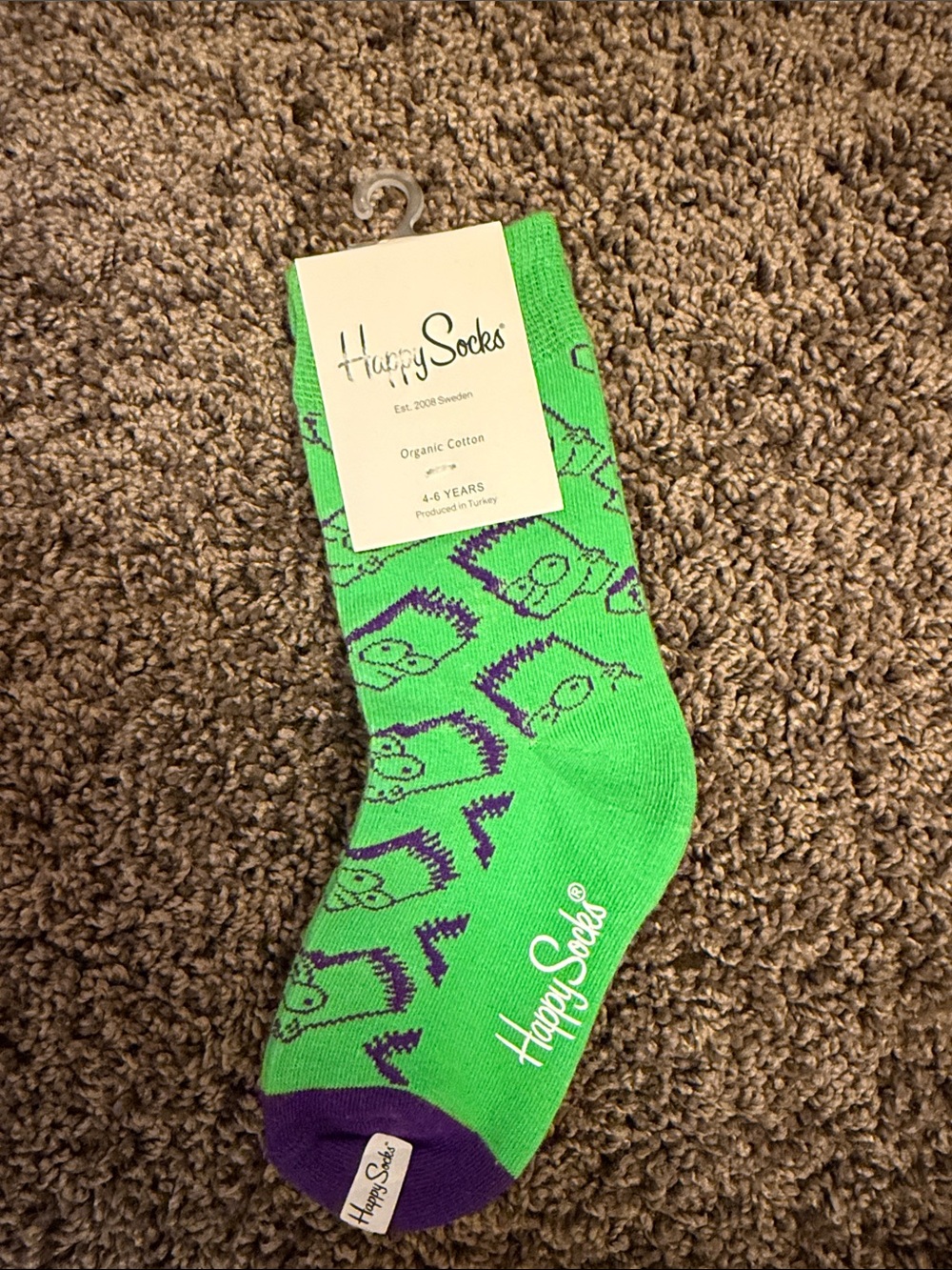 NWT Happy Socks x the Simpsons Bart Simpsons kids socks - 4-6 T